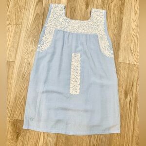 J Marie Linen Blend Floral Embroidered 2 Pockets Sleeveless Dress - L